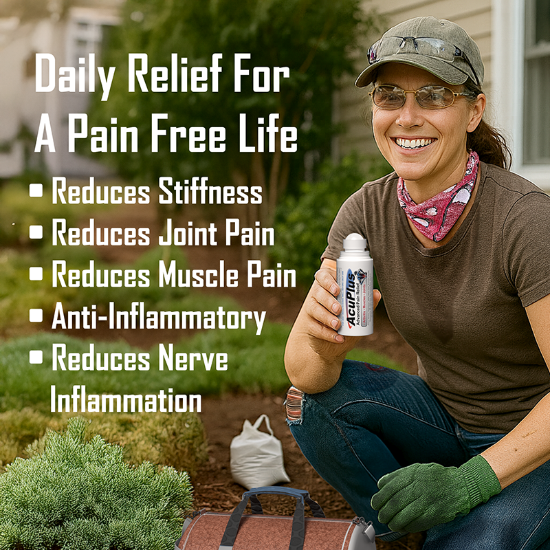AcuPlus 3 oz Pain Relief Roll-On – Hands-Free Menthol Pain Relief for Muscles and Joints