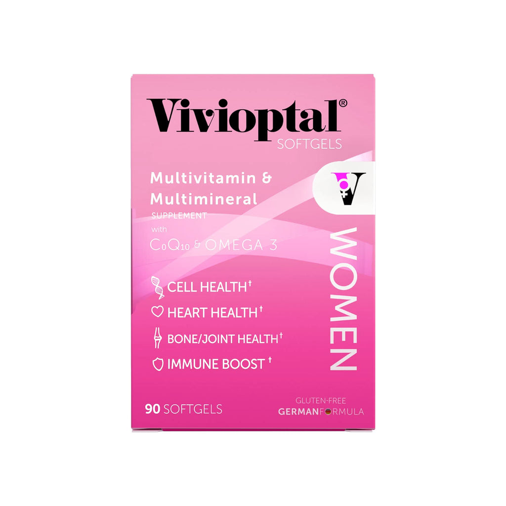 Vivioptal Women, 90 Capsules, CoQ10 & Omega-3, Multivitamin & Multimineral, Gluten Free, German Formula
