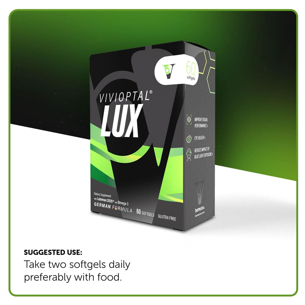Vivioptal Lux 60 Softgels, Omega 3, Zinc, and Vitamin C & E, Multivitamin & Multimineral, Gluten Free, German Formula