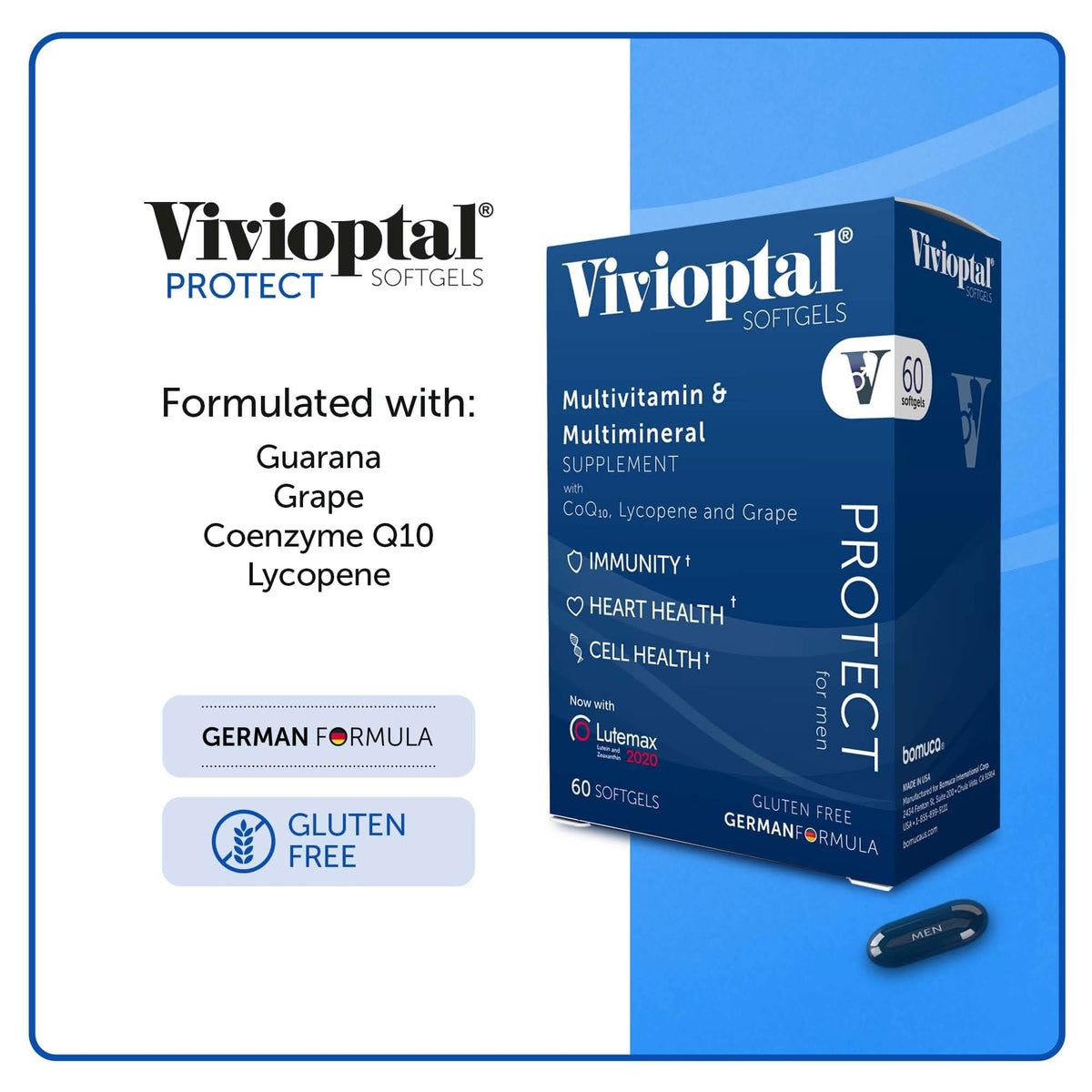 Vivioptal Protect for Men Multivitamin & Multimineral, 60 Capsules