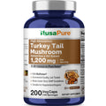 NusaPure Turkey Tail Mushroom Capsules, 10:1 Extract, 1200 mg, 200 Vcaps, Non-GMO, Gluten Free, Bioperine