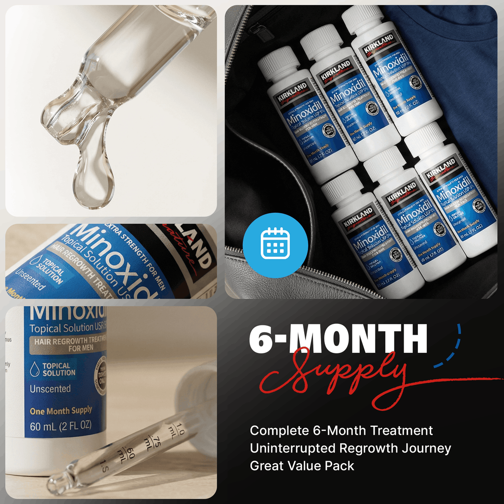 Kirkland 5% Minoxidil Liquid Extra Strength Hair Regrowth Treatment, 12 Months Supply
